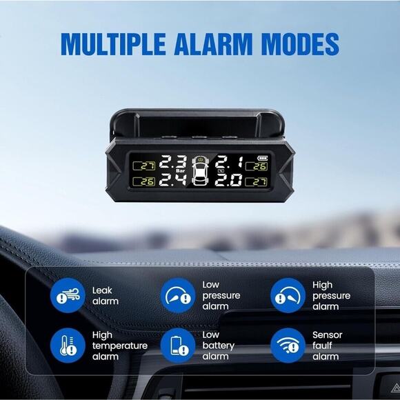 Tire Pressure Monitoring System (TPMS) Wireless, Solar and USB Charging - Picture 6 of 7